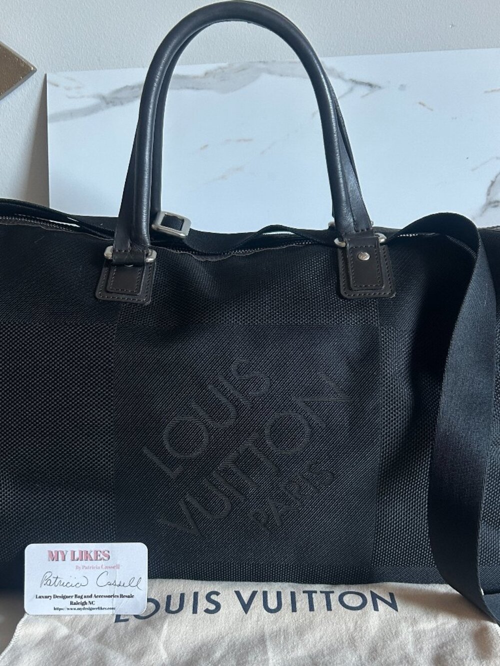 Louis Vuitton Albatross Bag in Damier Geant, Black